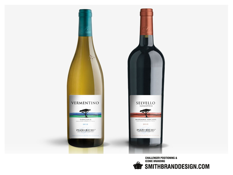 SmithBrandDesign.com Pian del Bichi Bottles