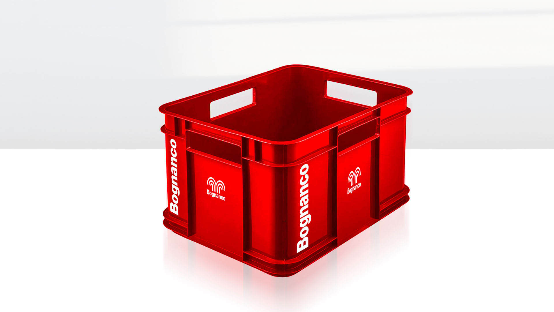 bognanco red plastic beverage crate packaging
